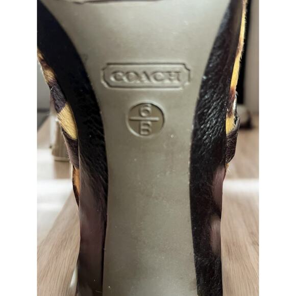 Y2K Coach P582 Karsen Leopard Calf Hair Mule Size 6B - Picture 8 of 9